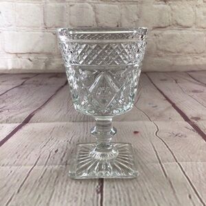 Vintage Imperial Glass Cape Cod Pattern Clear Pedestal Goblet